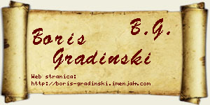 Boris Gradinski vizit kartica